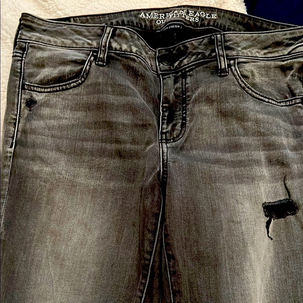 American Eagle Outfitters Black Skinny Jeans Distressed Style